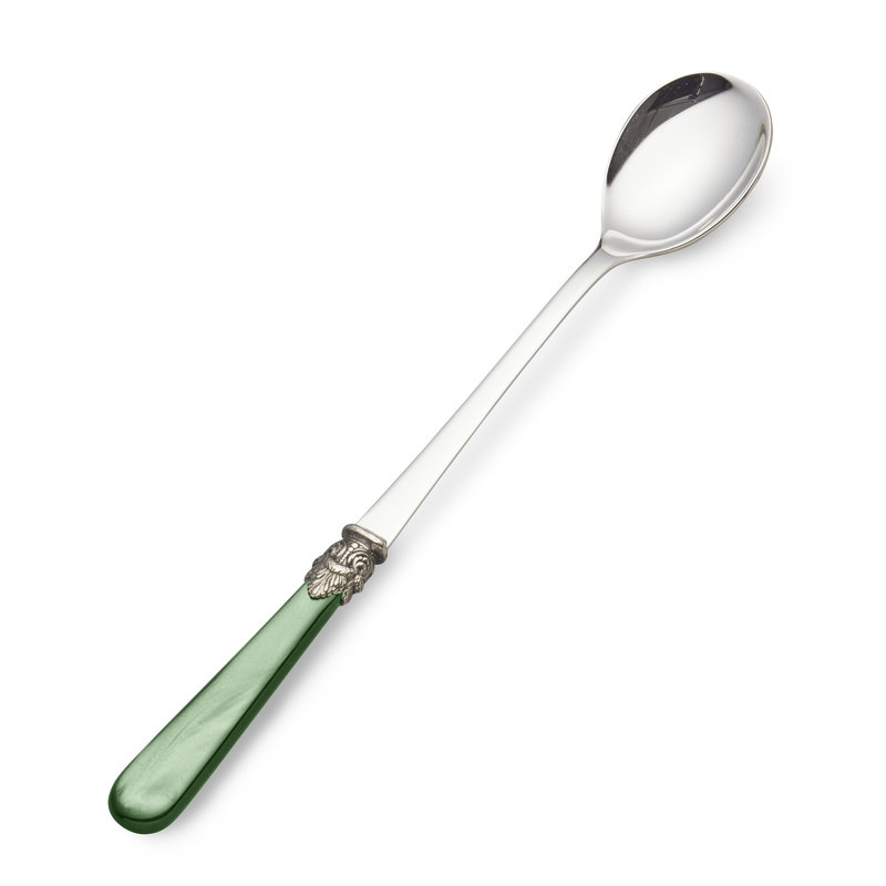 Longdrinklöffel / Sorbetlöffel, Grün mit Perlmutt (21,5 cm)
