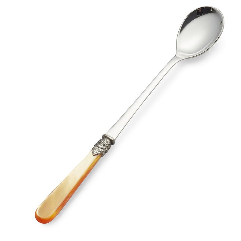 Longdrinklöffel / Sorbetlöffel, Orange mit Perlmutt (21,5 cm)