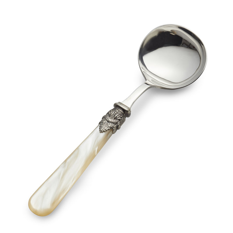 Sauce Ladle / Gravy Ladle, Ivory with Mother of Pearl