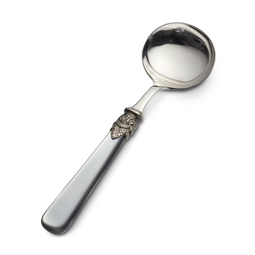 Gravy ladle, Gray (mother-of-pearl sheen)