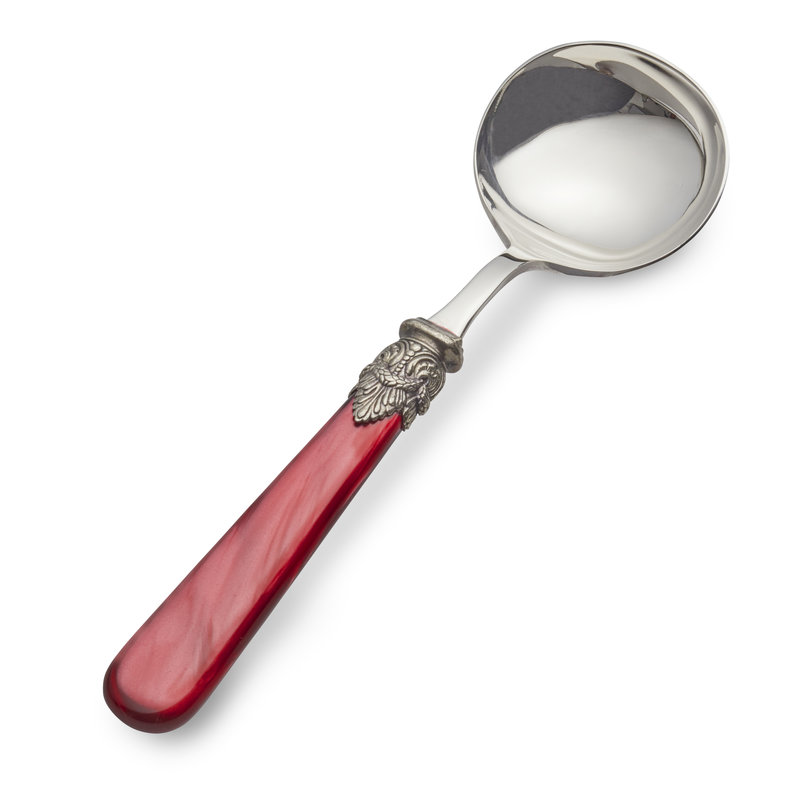 Sauce Ladle / Gravy Ladle, Red with Mother of Pearl