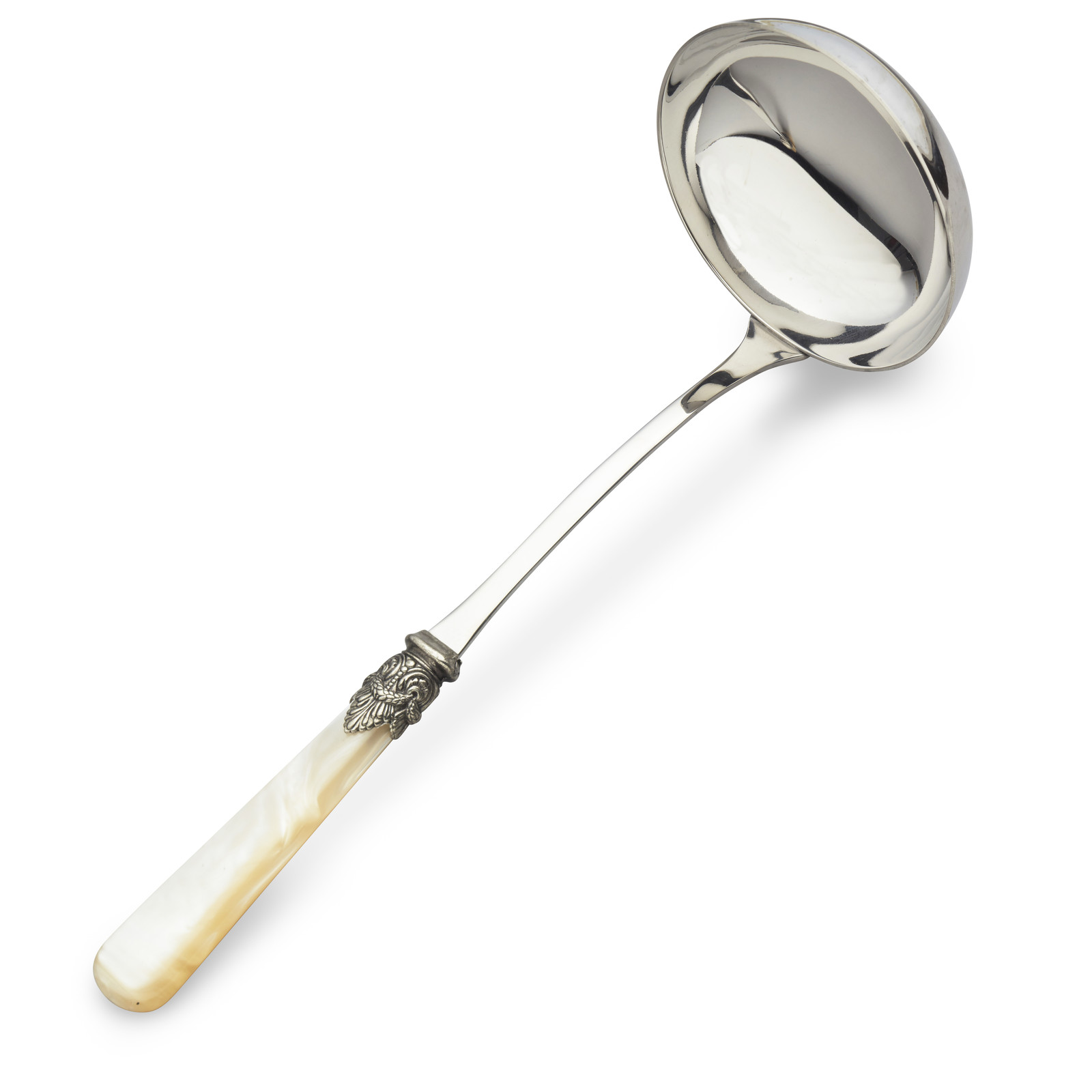 Soup Ladle, Ivory with Mother of Pearl