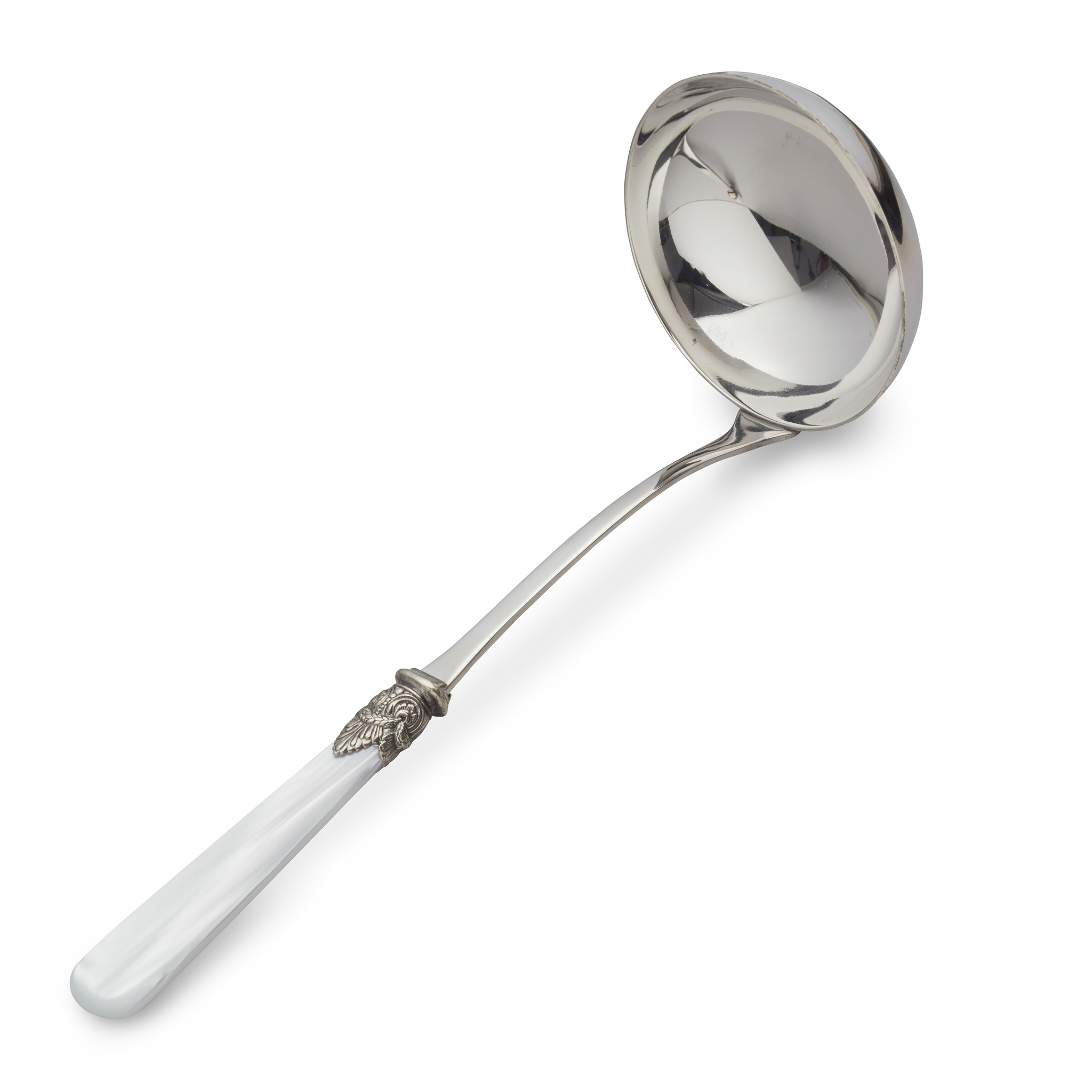 white soup ladle