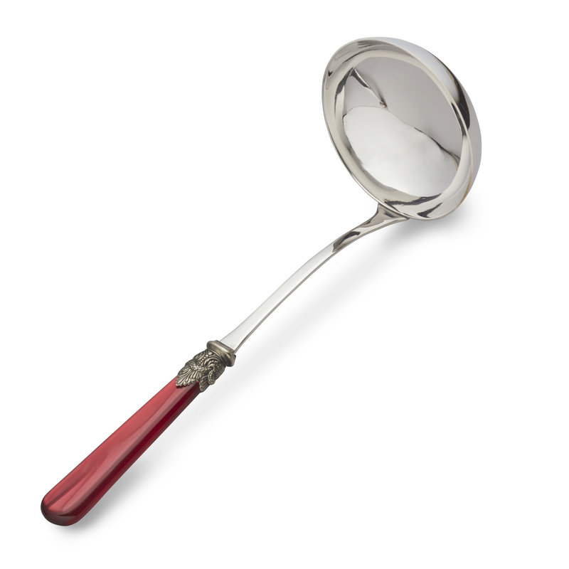 dræbe forklædt G Soup Ladle, Red with Mother of Pearl, EME Napoleon - Cutlery EME Napoleon