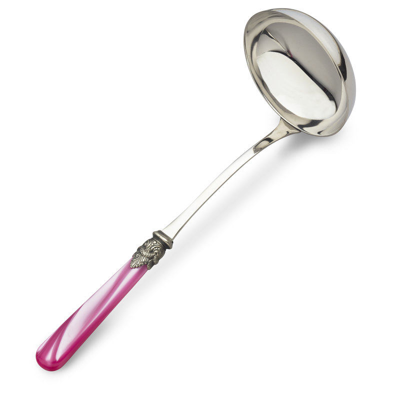 Suppenkelle / Schöpflöffel, Fuchsia mit Perlmutt