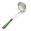 Soup Ladle, Green with Mother of Pearl