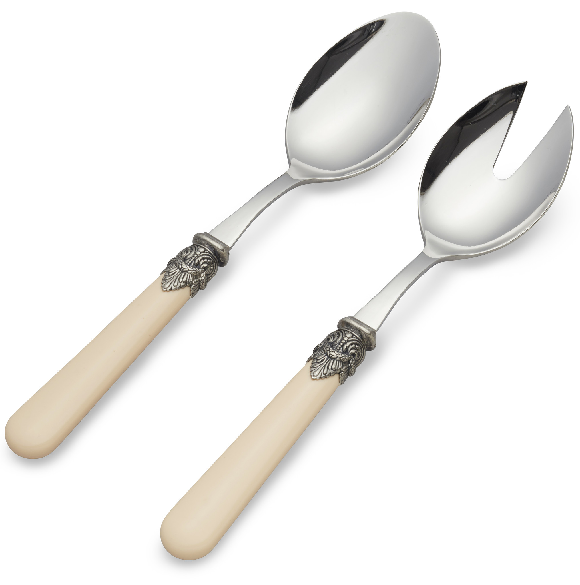 Salad servers, Ivory (matte)