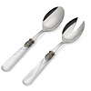 Salad cutlery set, 2-piece (salad spoon and salad fork), White with Mother of Pearl