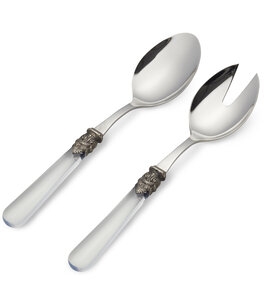 2-piece salad serving set, transparent