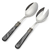 Salad cutlery set, 2-piece (salad spoon and salad fork), Black with Mother of Pearl