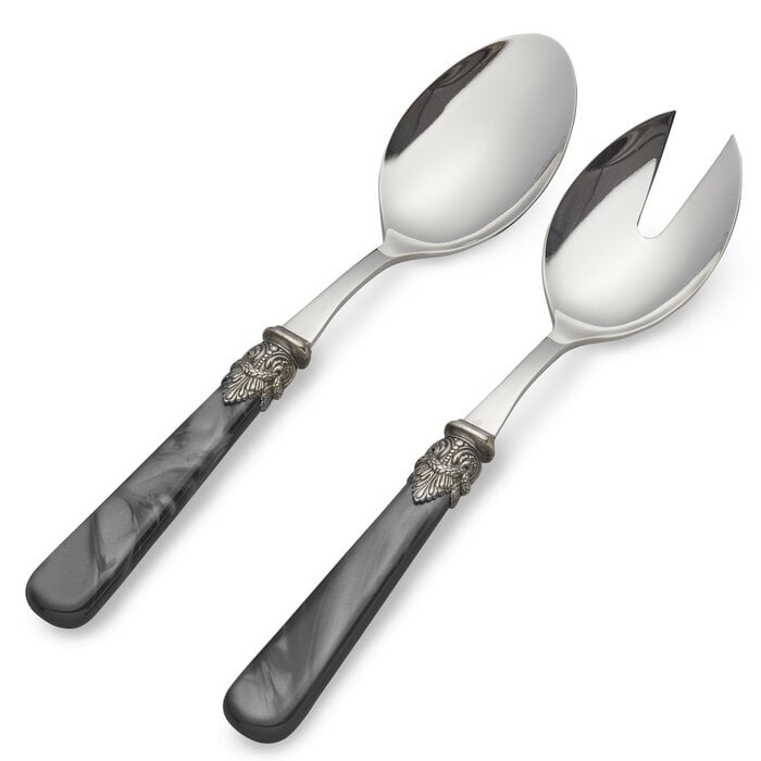 Juego de cubiertos para ensalada, Negro (nácar)