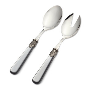 2-piece salad serving set, grey (mother-of-pearl)