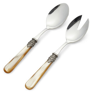 Salad servers, Honey Gold (mother-of-pearl)