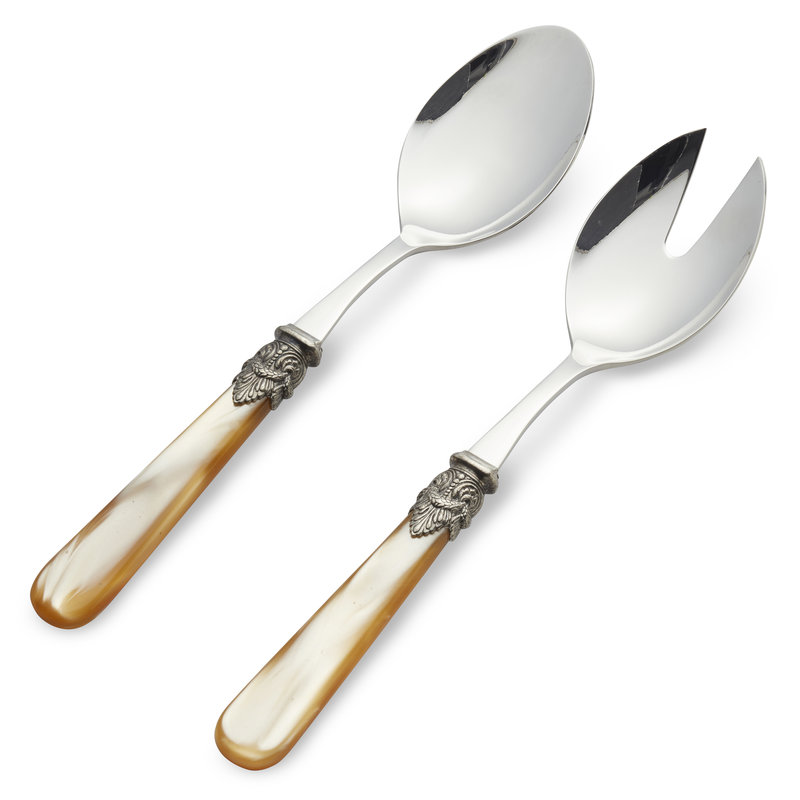 Salad cutlery set, 2-piece (salad spoon and salad fork) Honey with Mother of Pearl