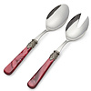 Salad cutlery set, 2-piece (salad spoon and salad fork), Red with Mother of Pearl