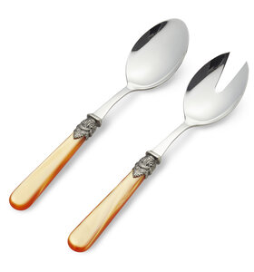 2-teiliges Salatbesteck, Orange (Perlmutt)