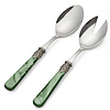 Salad cutlery set, 2-piece (salad spoon and salad fork),  Green with Mother of Pearl