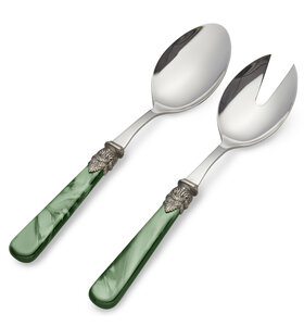 2-teiliges Salatbesteck, Grün (Perlmutt)