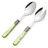 Salad cutlery set, 2-piece (salad spoon and salad fork), Light Green with Mother of Pearl