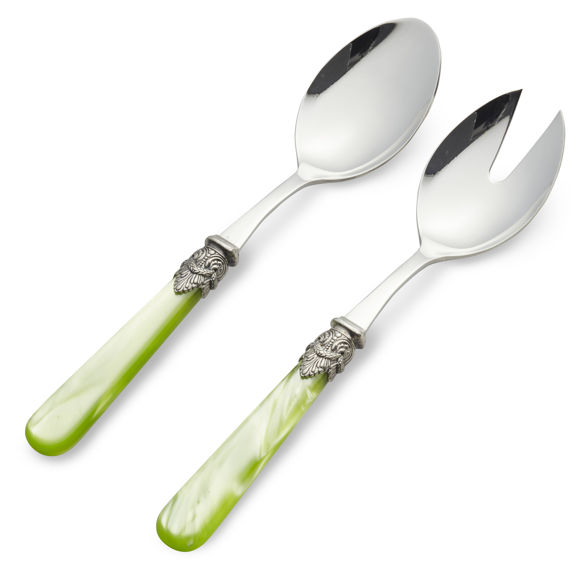 Salad servers, Light Green (mother-of-pearl sheen)