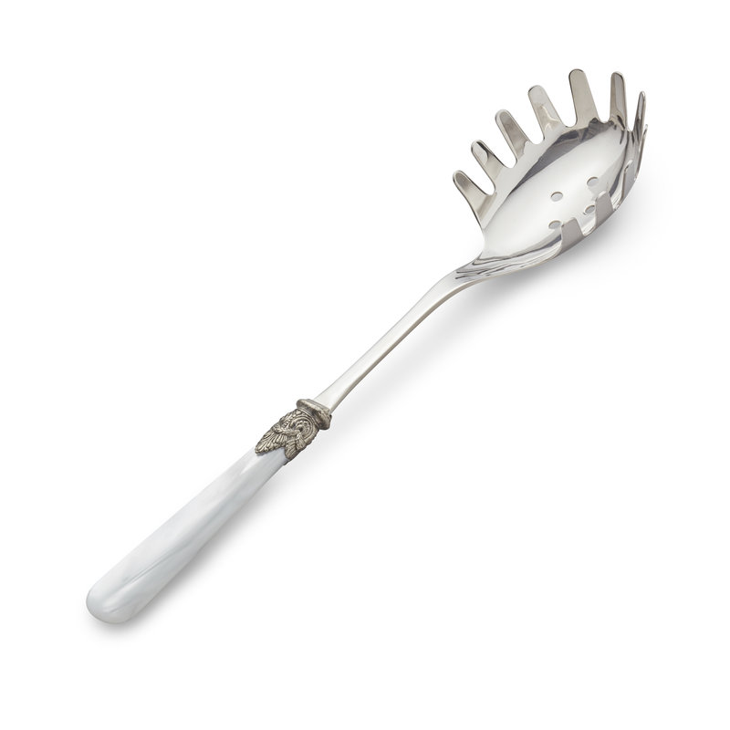 Cuchara de Espagueti / Cuchara de Fideos, Blanco con Nácar