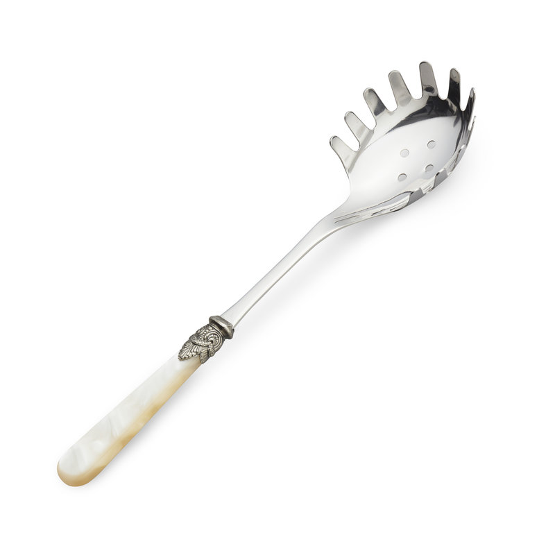 Spaghetti spoon / Noodle spoon, Ivory with Mother of Pearl