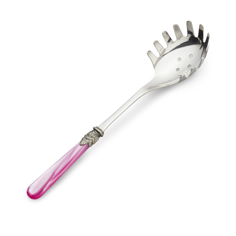 Spaghettilepel / Noedellepel Fuchsia met Parelmoer