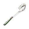 Spaghetti  spoon / Noodle spoon Green, with Mother of Pearl