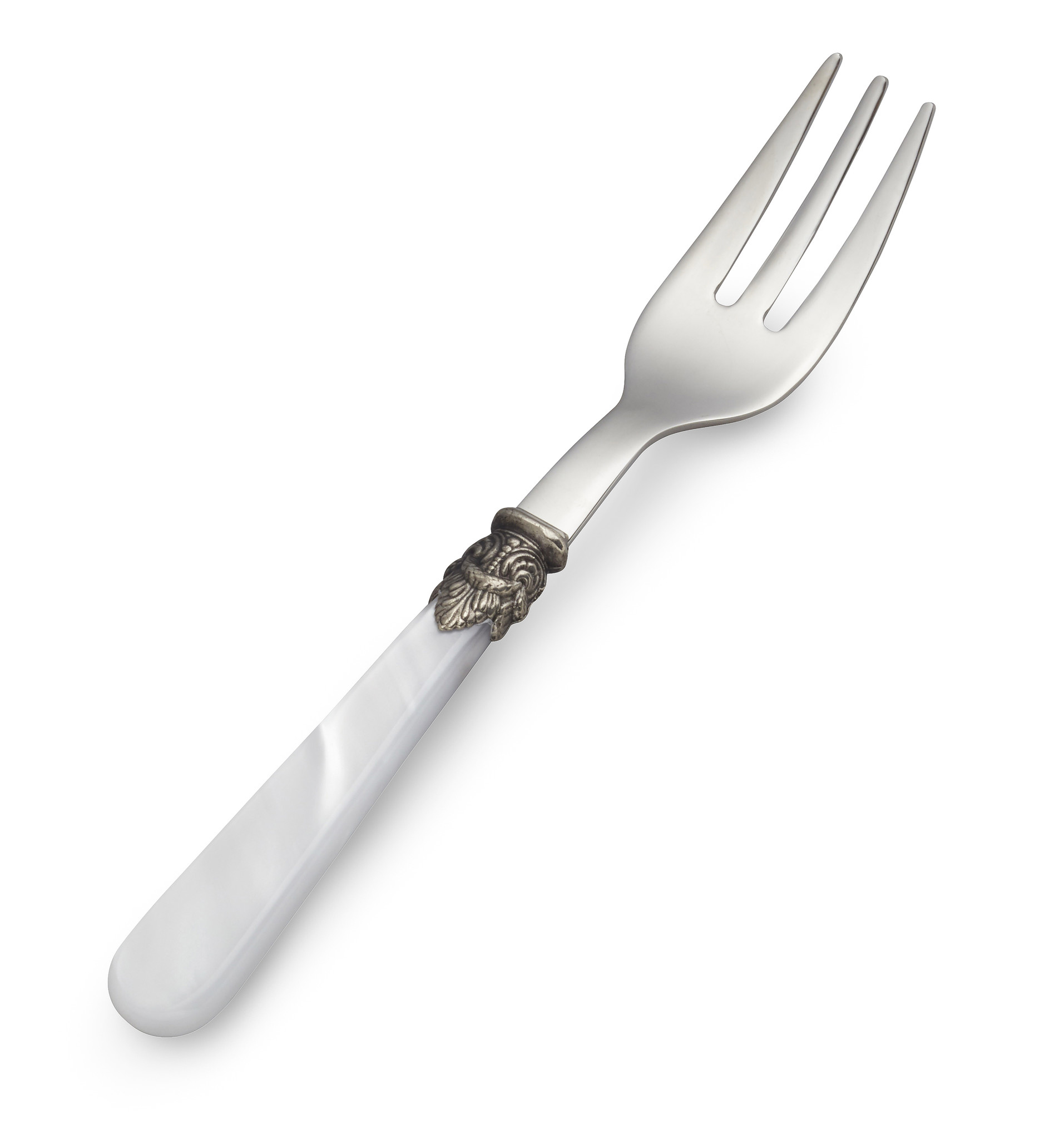 Cake fork, White (mother-of-pearl sheen)