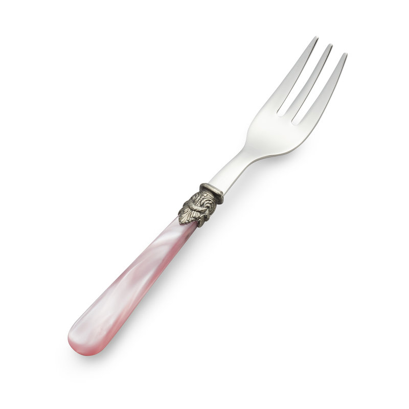 Cake fork / Pastry Fork, Pink with Mother of Pearl
