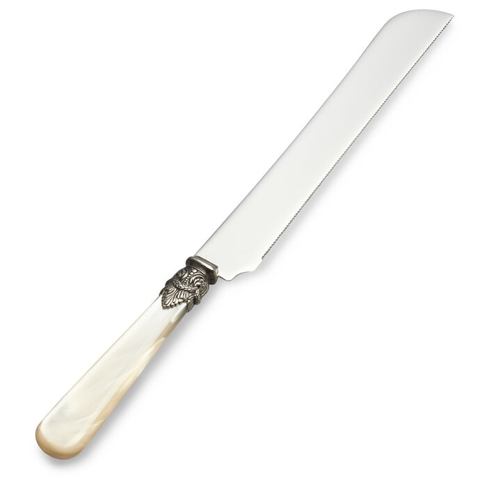 Taartmes / Broodmes, met Ivoor handvat (parelmoerglans)