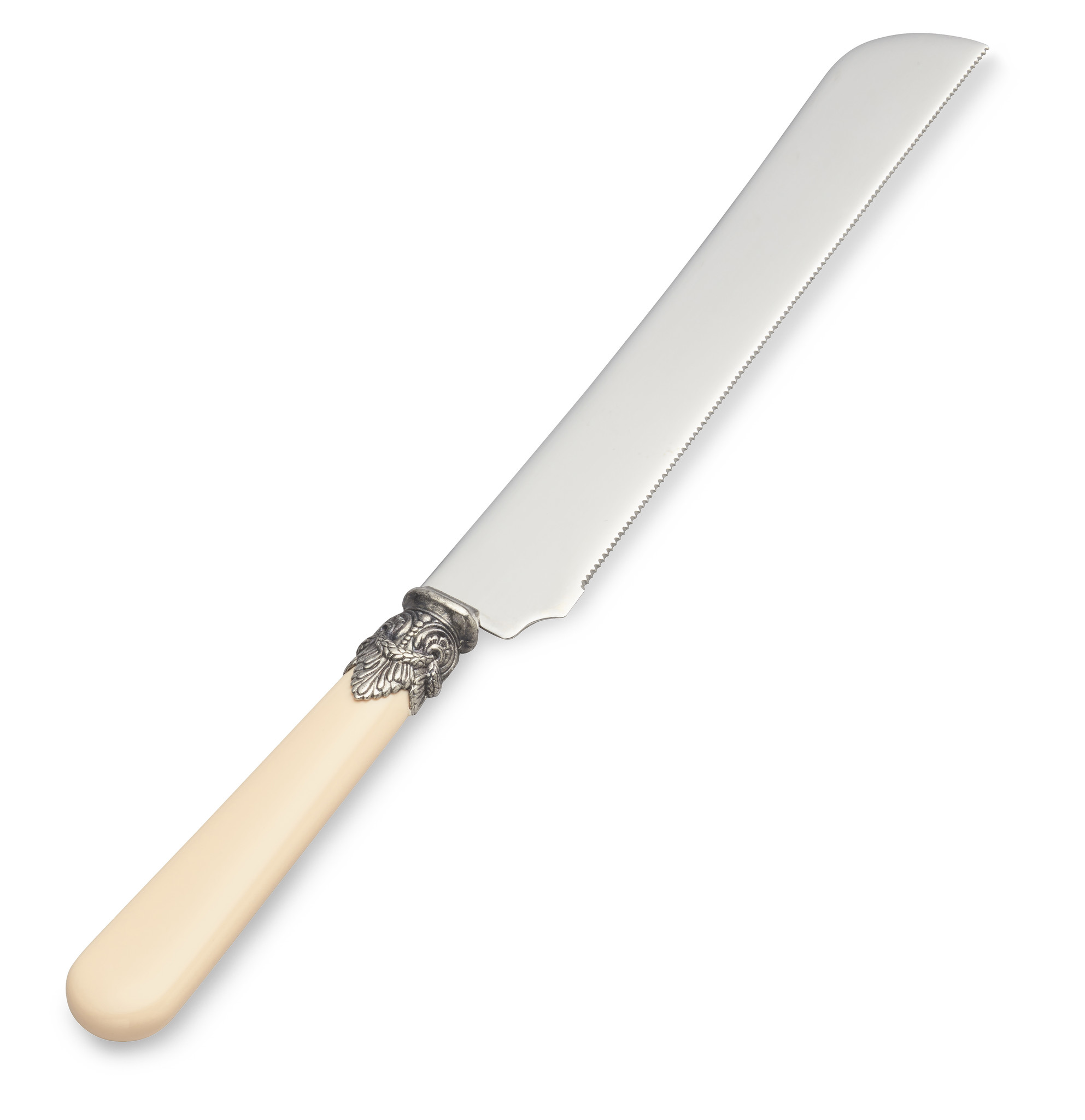 Tortenmesser / Brotmesser, mit Elfenbeinem Griff (einfarbig)