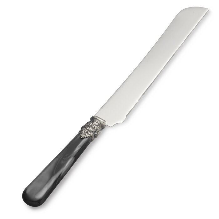 Couteau pain / Couteau à tarte, avec un manche Noir (nacré)