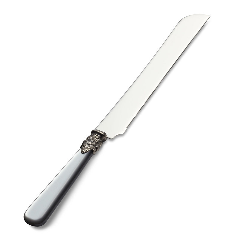 Tortenmesser / Brotmesser, Grau mit Perlmutt