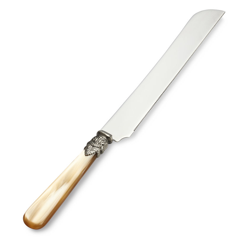 Cake Knife / Breadknife, Honey with Mother of Pearl