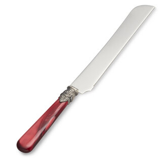 Cake Knife / Breadknife, Red (mother-of-pearl)