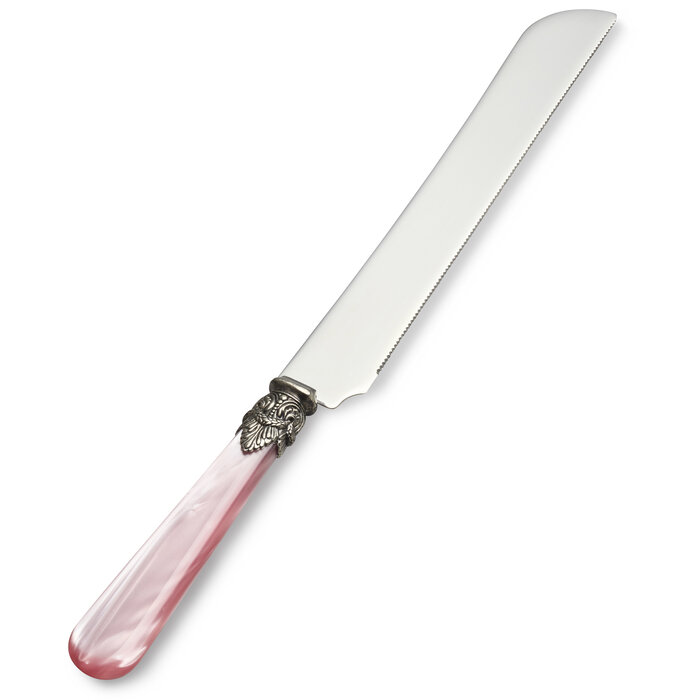 Couteau pain / Couteau à tarte, avec un manche Rose (éclat nacré)