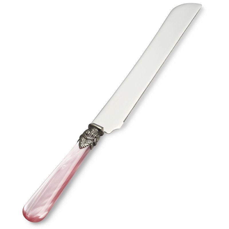 Tortenmesser / Brotmesser, Pink mit Perlmutt