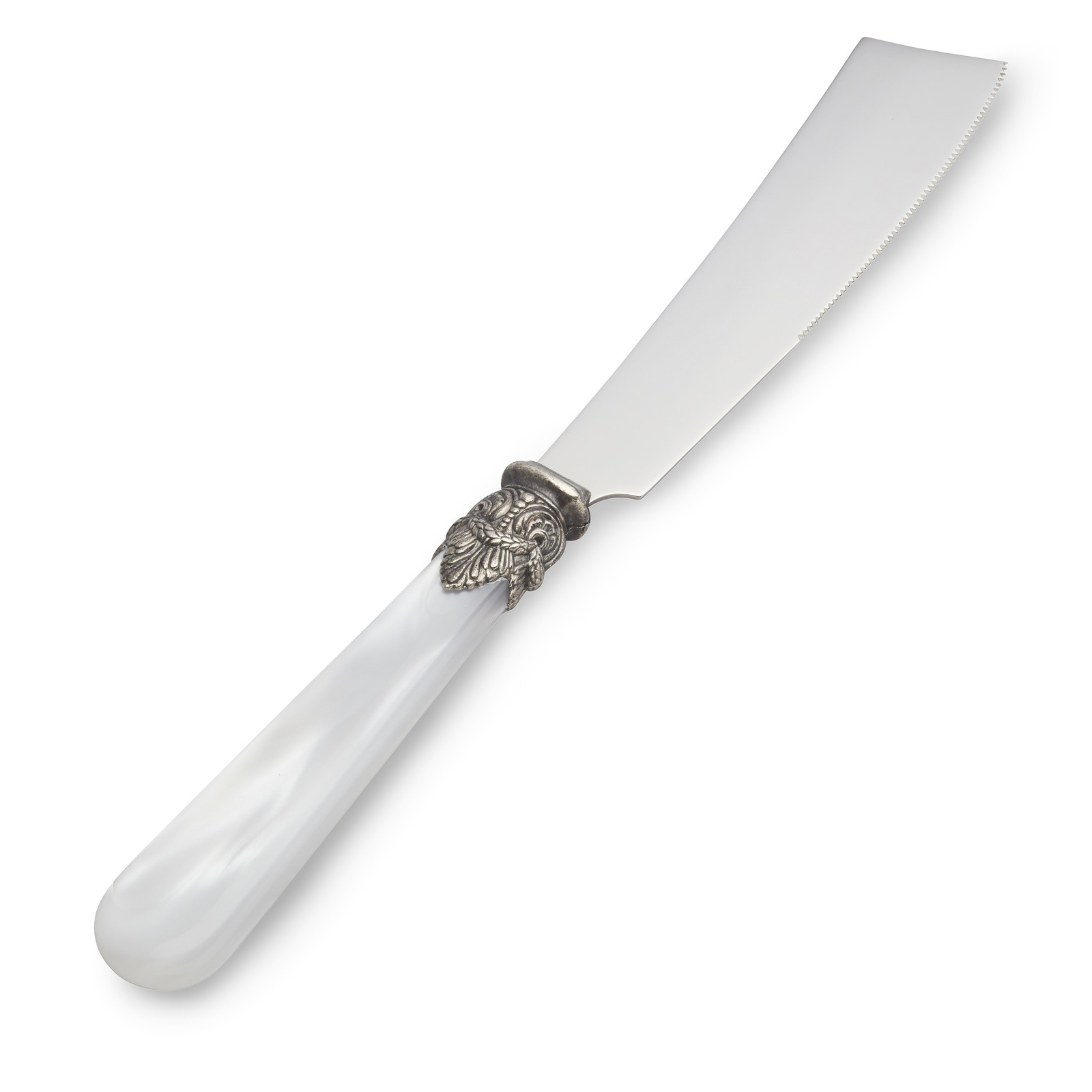Small Cake Knife White with Mother of Pearl