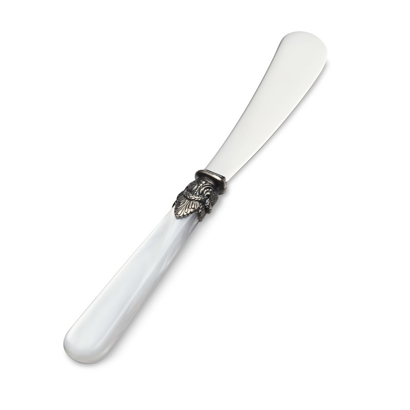 Butter Knife / Tapas Knife, White with Mother of Pearl (7,1 inch)