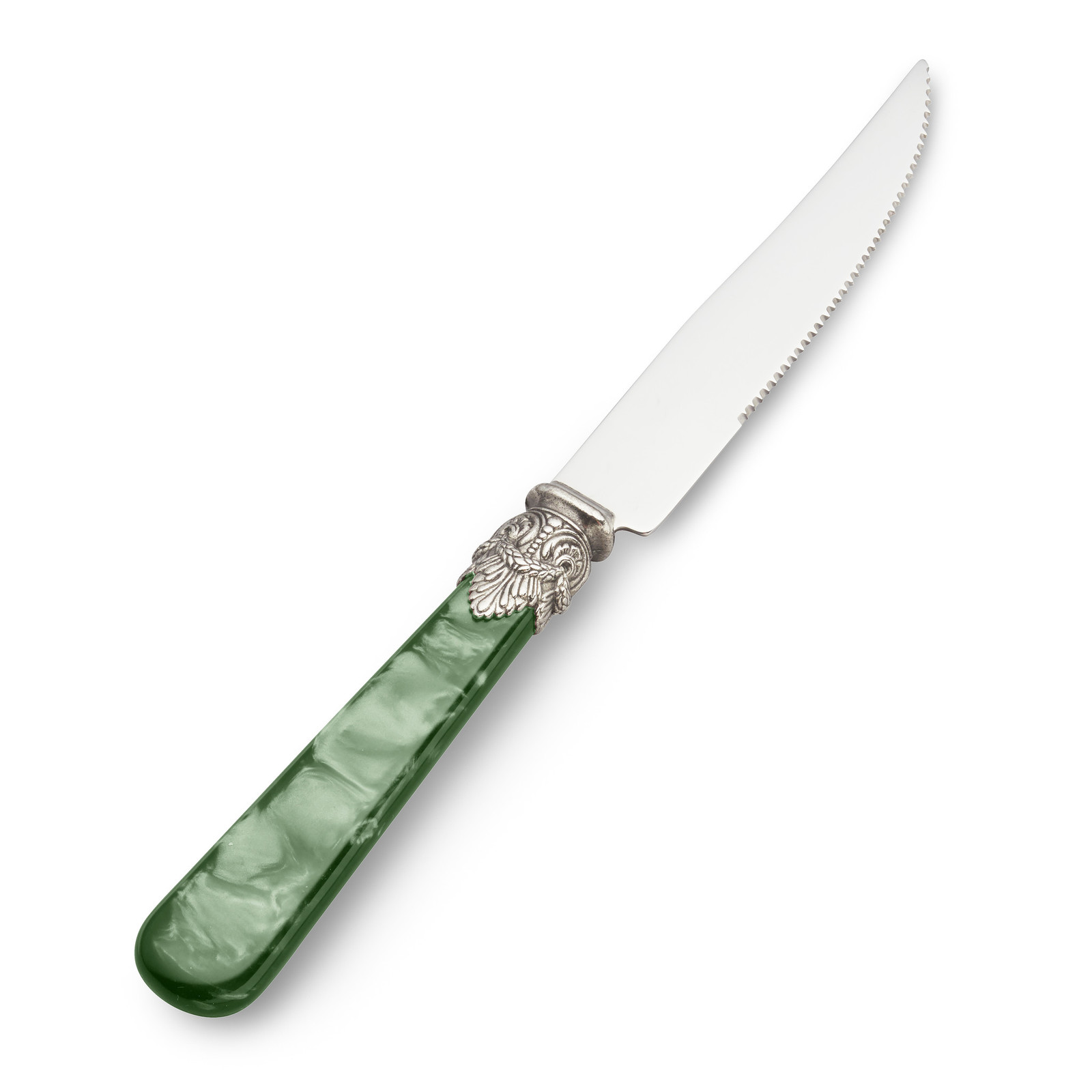 Steak knife Green with Mother of Pearl