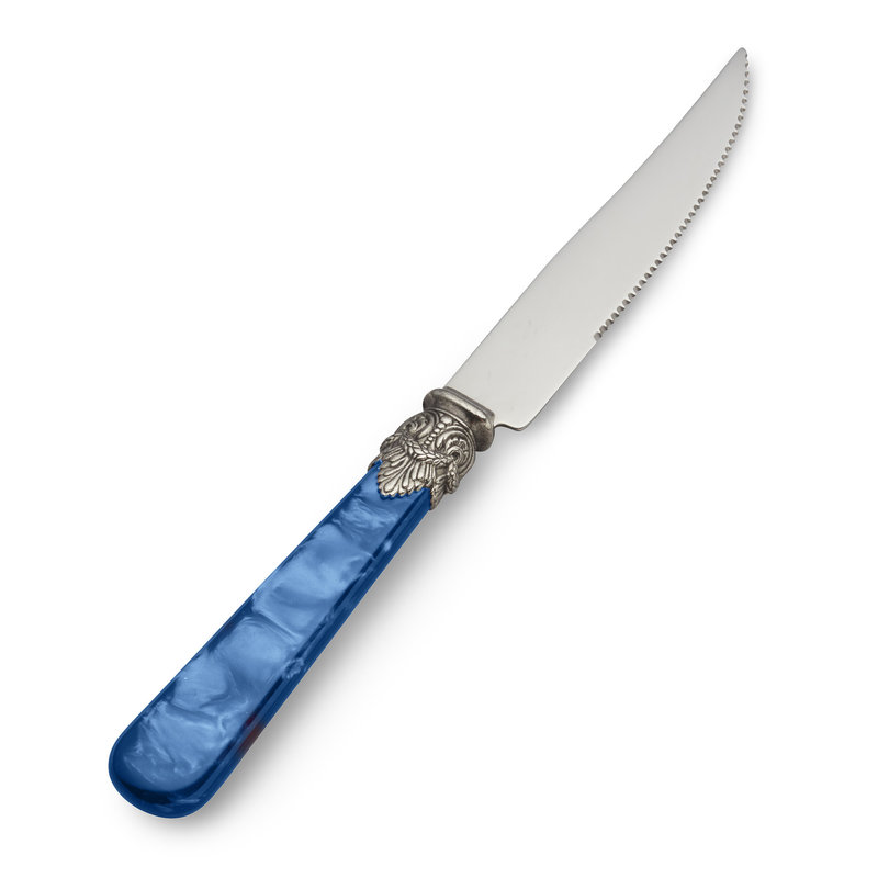 Steakmes Blauw met Parelmoer