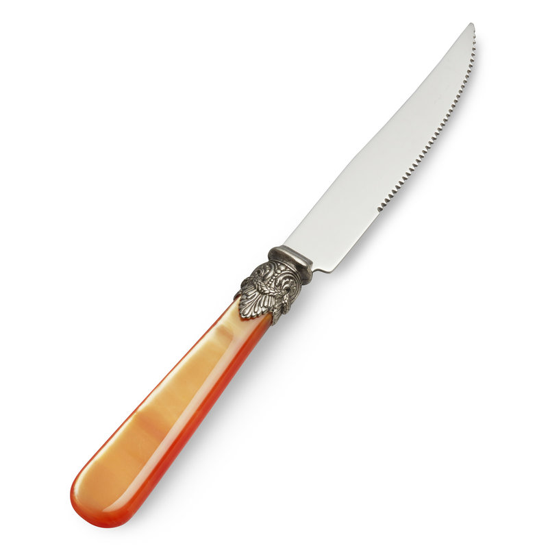 Steakmesser Orange with Perlmutt.