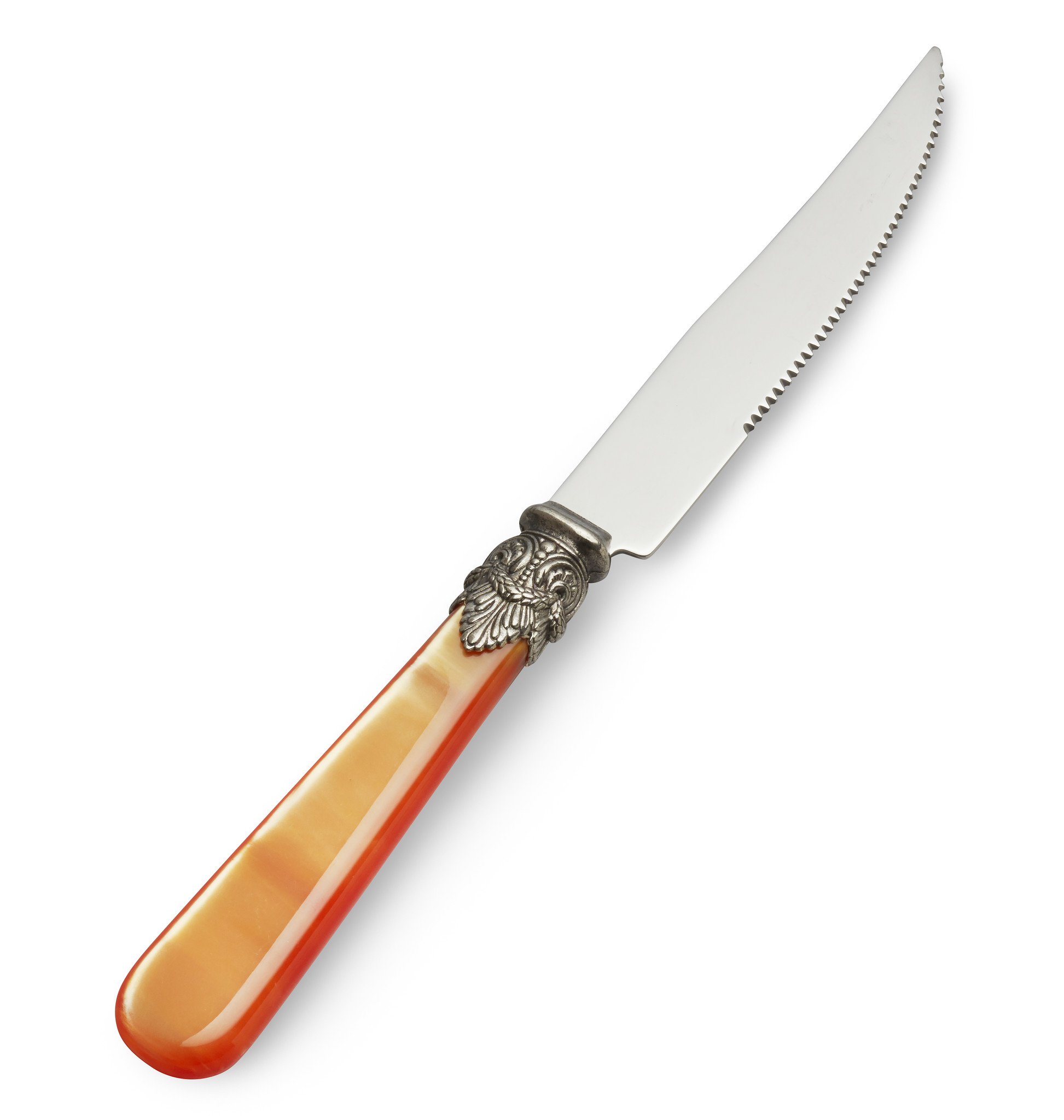 Steak Knife, Orange (mother-of-pearl)