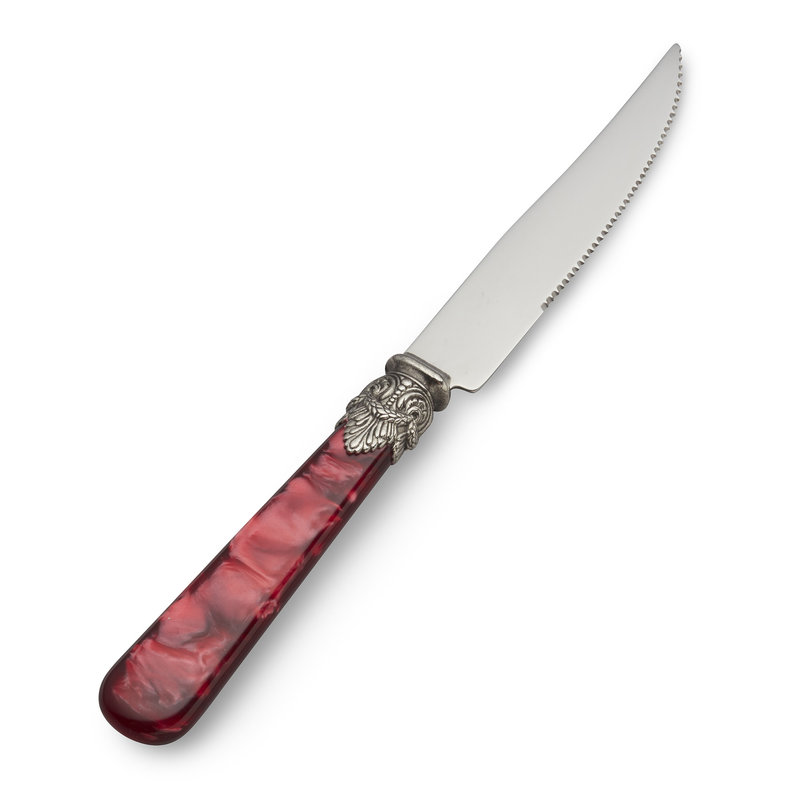 Steakmesser Rot with Perlmutt.