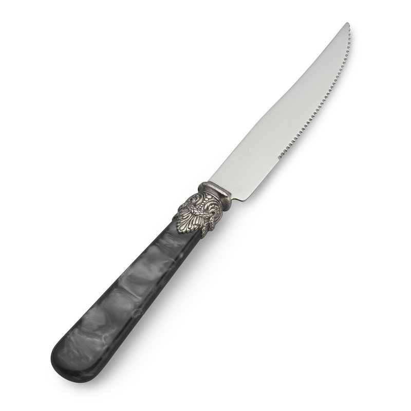 Steakmes Zwart met Parelmoer.