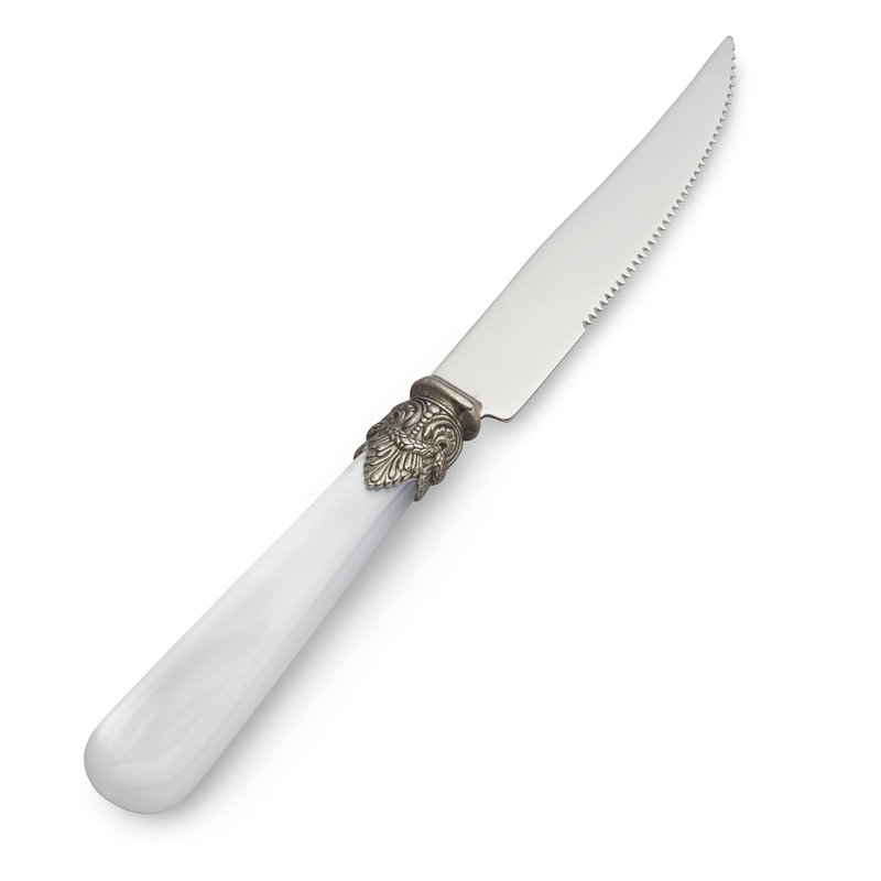 Steak Knife White with Mother of Pearl.