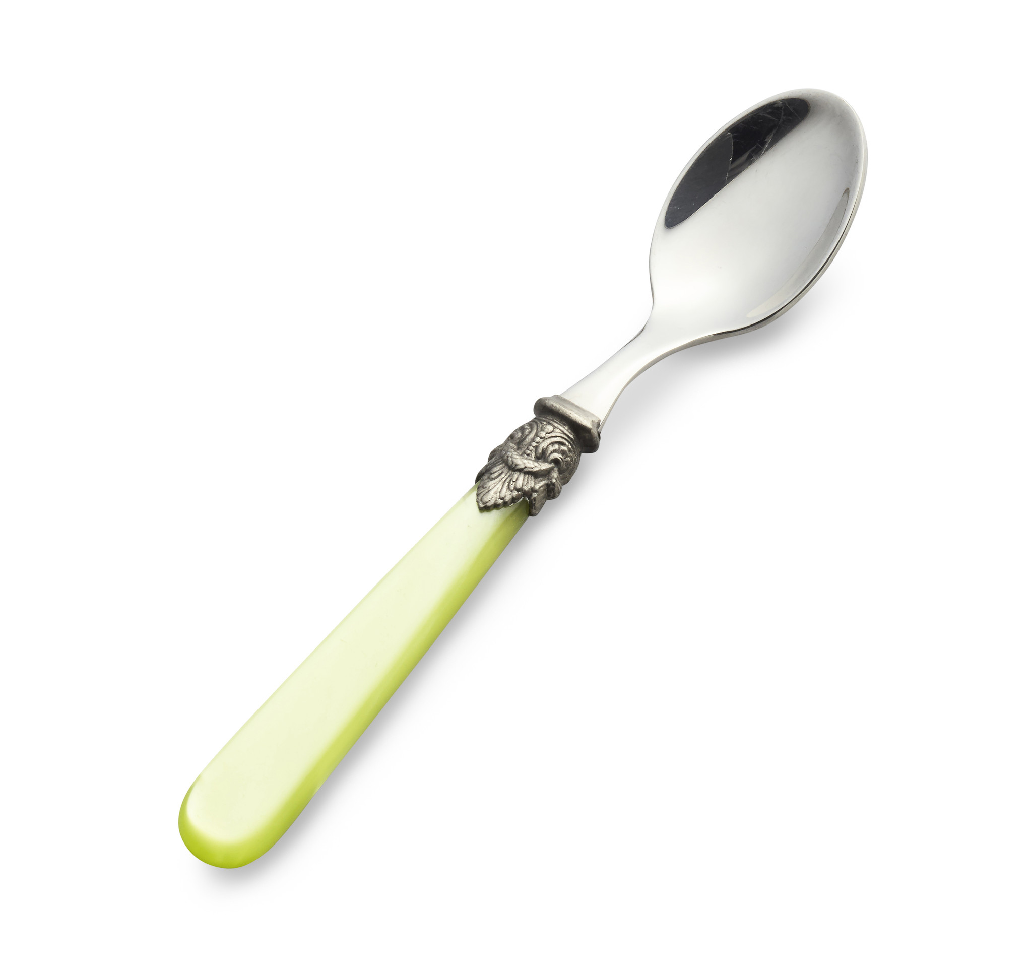 Cuillère à Thé, petite, avec manche Vert Clair (éclat nacré)