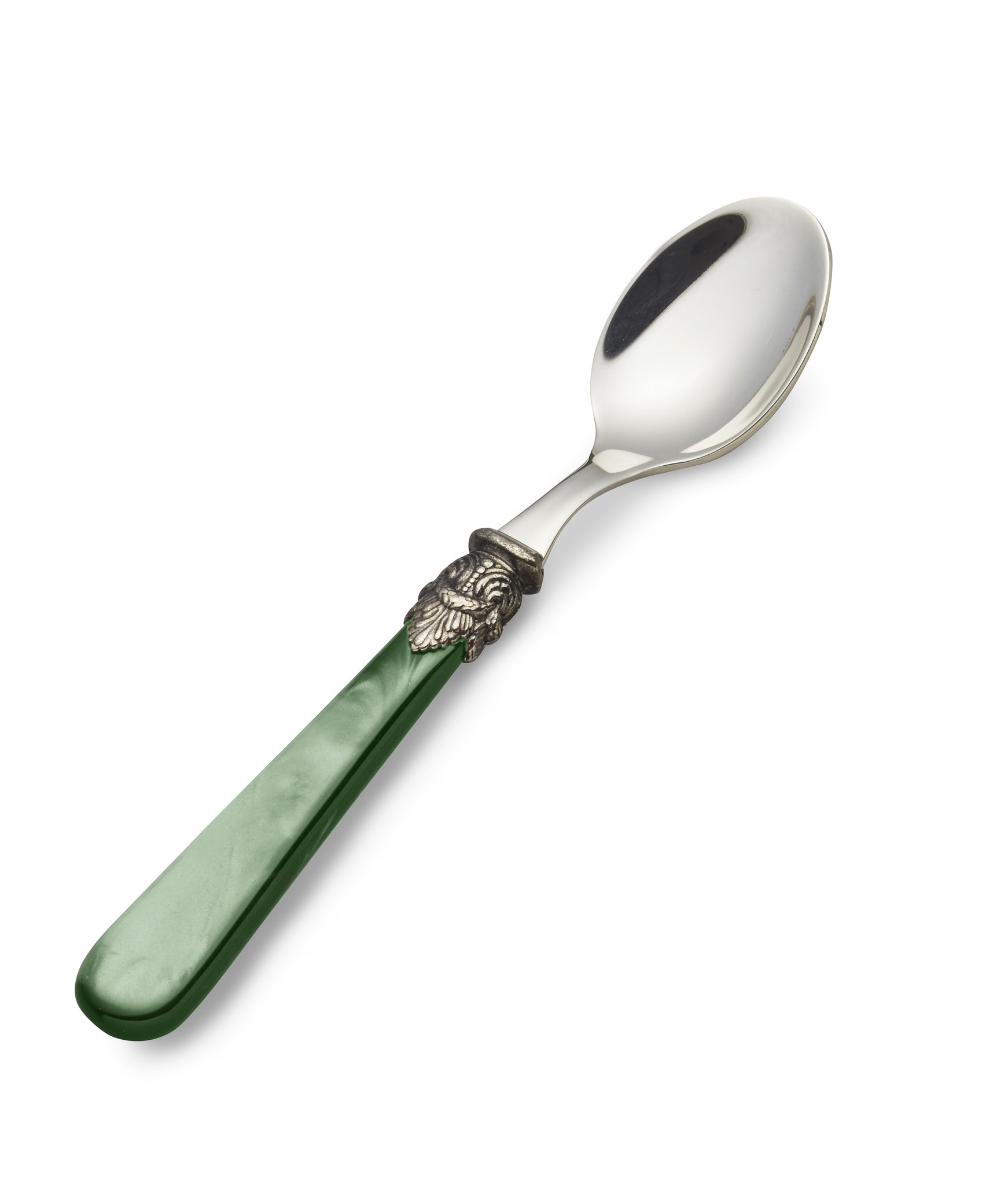 Cucharilla de té, pequeña, con mango Verde (brillo nácar)
