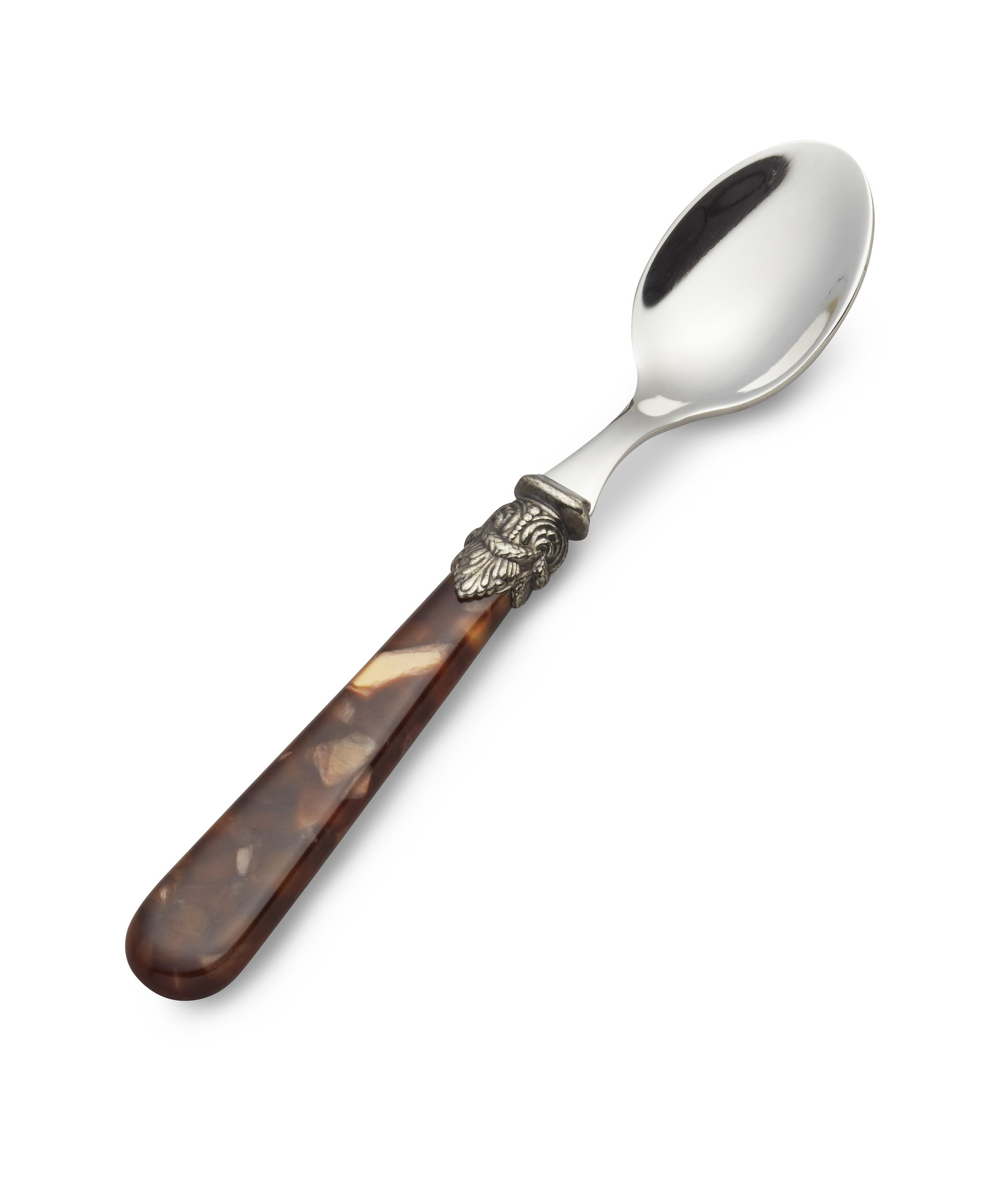 Cuillère à Thé, petite, avec manche Marron (motif tortue)